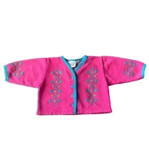 Vintage Trend Basics Baby Snap Cardigan Sweatshirt Retro Girls 12 Months